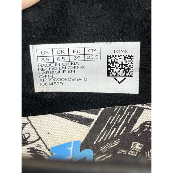 TOMS x Star Wars Darth Vader Black Leather Classic Slip Ons Women’s 8.5 - Picture 2 of 14